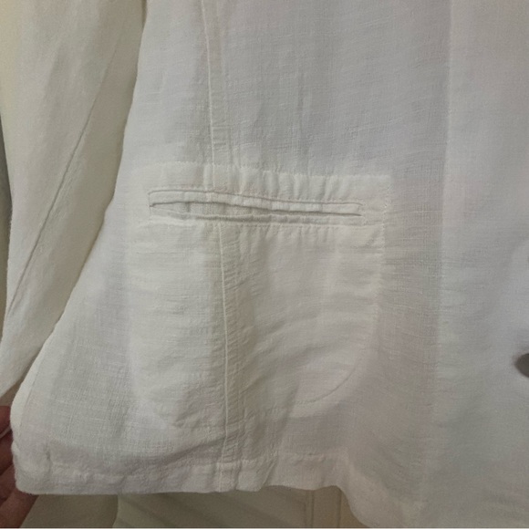 EILEEN FISHER Creamy linen blend boxy jacket w/ Mandarin collar Long sleeves PL - Picture 6 of 16
